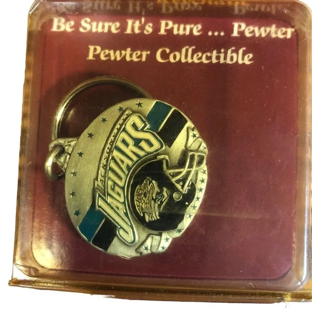 Jacksonville Jaguars Pewter Key Chain New Old Stock NFL